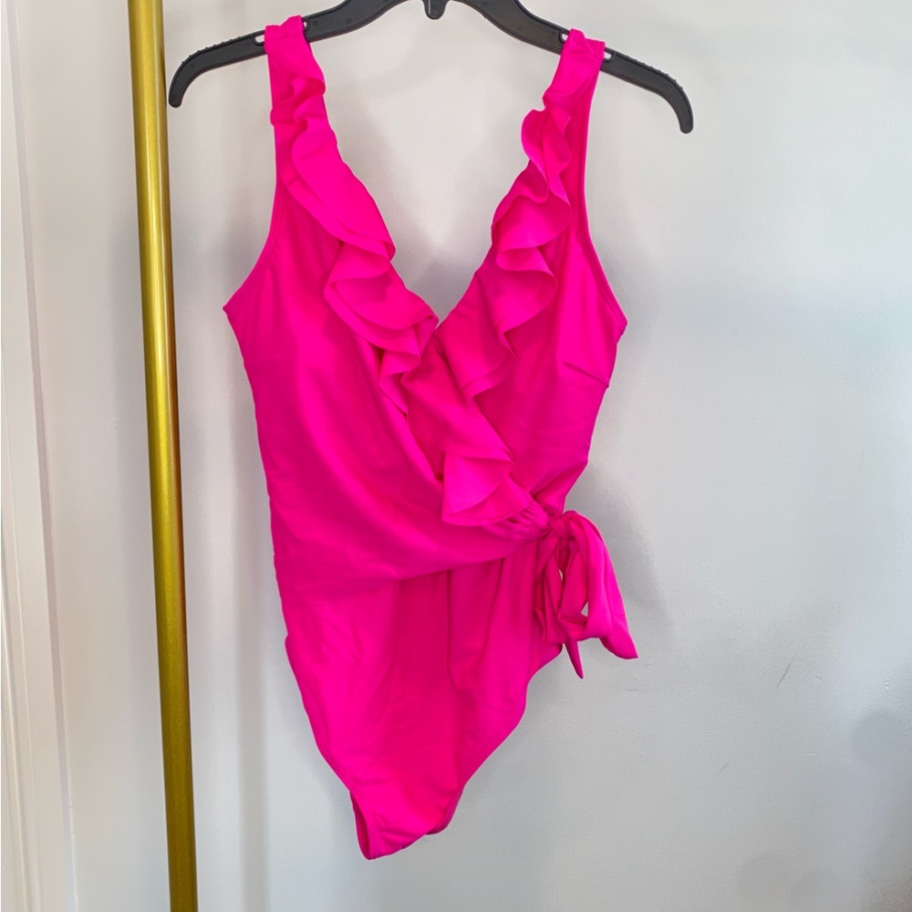 Pink Ruffled One-Piece Swimsuit - Picture 6 of 9